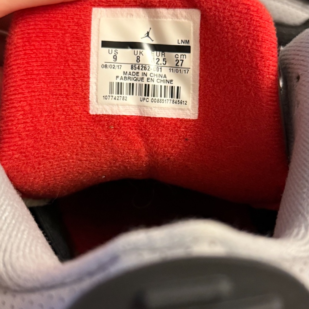 Jordan Sneakers with Black, Gray, and Red Accents - Picture 8 of 12